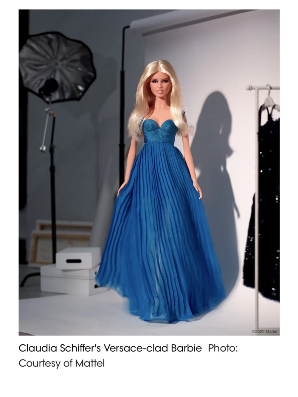 Supermodel Claudia Schiffer Barbie® Doll in Versace